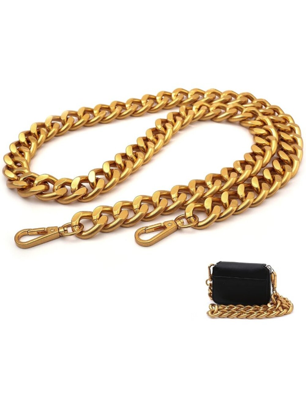 42'' Big Metal Crossbody Chain Purse Strap Replacement for Mini Wallet & Chest